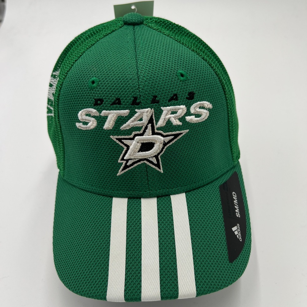 Adidas Dallas Stars NHL Baseball Cap Green SM MD Flex Fit‎ Mesh Embroidered Logo